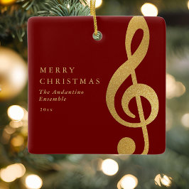 Elegant Guld Diskantnyckel Musik Kör Jul Julgransprydnad Keramik