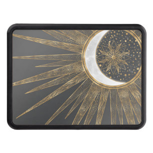 Elegant Guld Doodles Sol Måne Mandala-design Dragkroksskydd