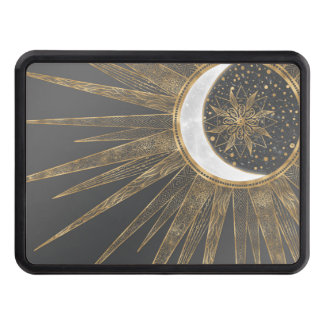 Elegant Guld Doodles Sol Måne Mandala-design Dragkroksskydd