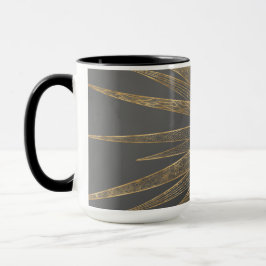 Elegant Guld Doodles Sol Måne Mandala-design Mugg