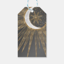 Elegant Guld Doodles Sol Måne Mandala-design