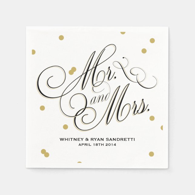 Elegant Guld Dot Napkin Pappersservett (Framsidan)