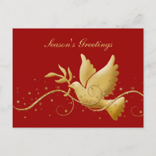 Elegant guld dove peace helgdag helg vykort