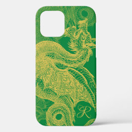 Elegant Guld Dragon Monogram Fodral-Mate iphone ca