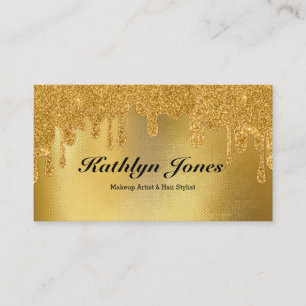 Elegant Guld-drivning enkel Makeup Hair Beauty Visitkort