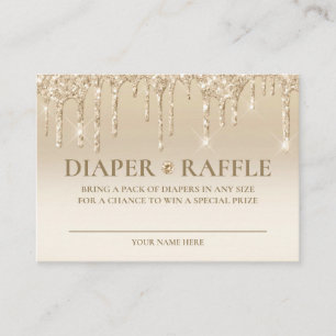 Elegant Guld Dropp Baby Shower Blöja Lotteri Kort