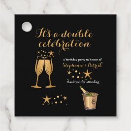 Elegant Guld Dubbla Firande Gåvor Etiketter