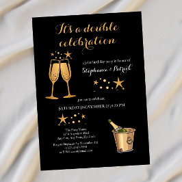 Elegant Guld Dubbla Firande Inbjudningar