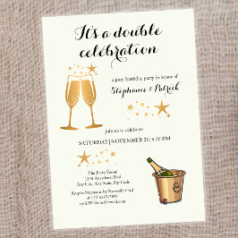 Elegant Guld Dubbla Firande Inbjudningar
