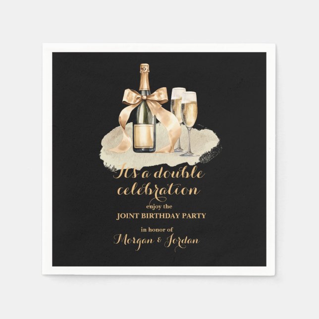 Elegant Guld Dubbla Firande Pappersservett (Framsidan)