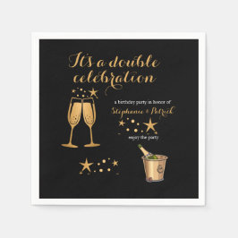 Elegant Guld Dubbla Firande Pappersservett