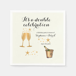 Elegant Guld Dubbla Firande Pappersservett