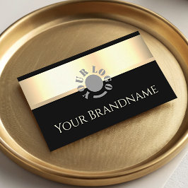 Elegant Guld Effect Black Anpassningsbar Logotyp P Visitkort