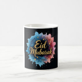 Elegant Guld Eid Mubarak Calligraphy Kaffemugg