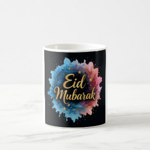 Elegant Guld Eid Mubarak Calligraphy Kaffemugg