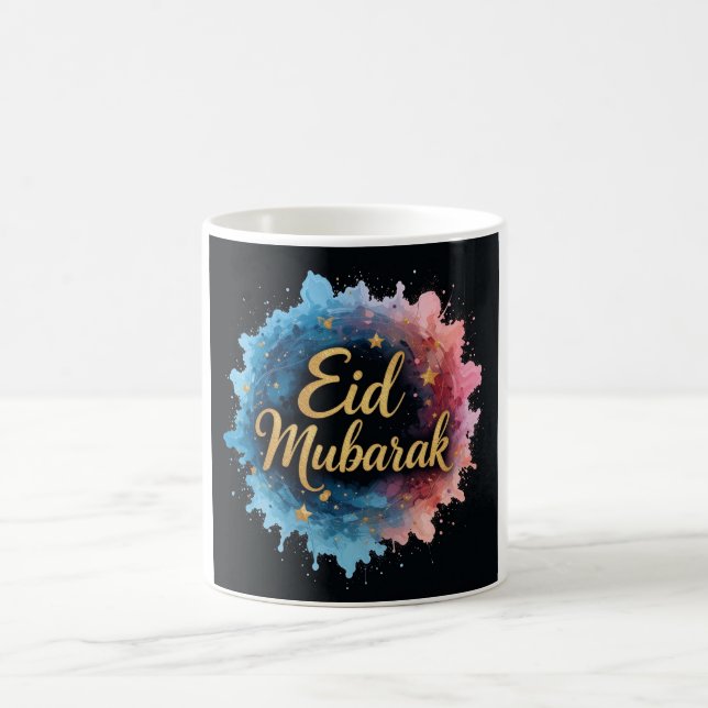 Elegant Guld Eid Mubarak Calligraphy Kaffemugg (Center)