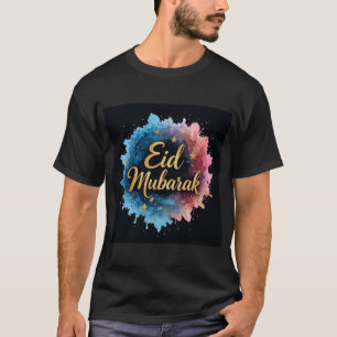 Elegant Guld Eid Mubarak Calligraphy T Shirt