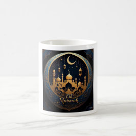 Elegant Guld Eid Mubarak Kaffemugg