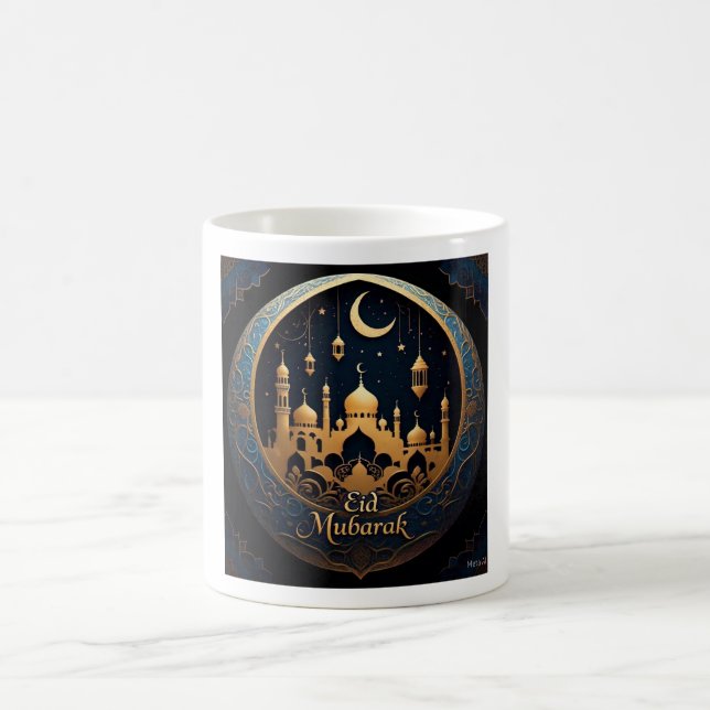Elegant Guld Eid Mubarak Kaffemugg (Center)