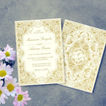 Elegant guld elfenben vintage Ornate ram bröllop