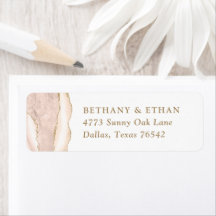 Elegant Guld Elfenbenskusten Agate Bröllop Returad