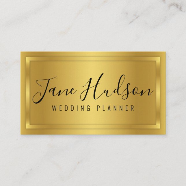 Elegant Guld Enkel Minimalistisk Redigerbar Affär Visitkort (Framsida)