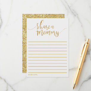 Elegant Guld  ett minneskort för Glitter Rådkort