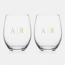 Elegant Guld: Ett par minimala Initialer-bröllopsf