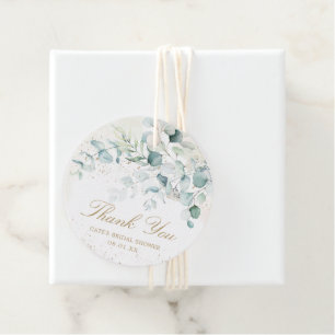 Elegant Guld Eucalyptus Rustic Möhippa Gåvor Etiketter