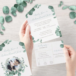 Elegant Guld Eucalyptus Utandning Bröllop i Ram