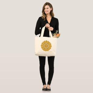 Elegant Guld Falsk Folie Mandala Jumbo Tygkasse