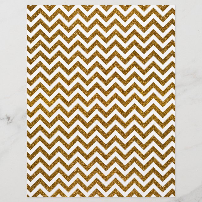 Elegant guld falskt glitter chevron mönster (Framsida)
