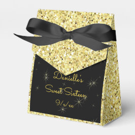 Elegant Guld, Falskt Glitter, Sweet Sixteen Presentaskar
