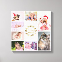 Elegant guld familjefoto collage mors dag