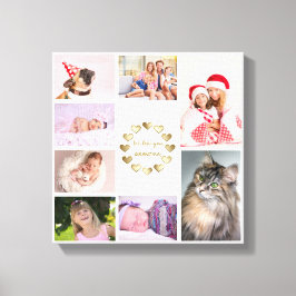 Elegant guld familjefoto collage mors dag canvastryck