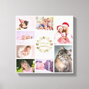 Elegant guld familjefoto collage mors dag canvastryck