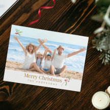 Elegant Guld Familjefoto Julkort