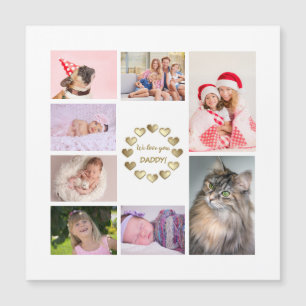 Elegant Guld Family Photo Collage Far's Day