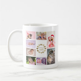 Elegant Guld Family Photo Collage Far's Day Kaffemugg