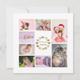 Elegant Guld Family Photo Collage Mors dag Julkort