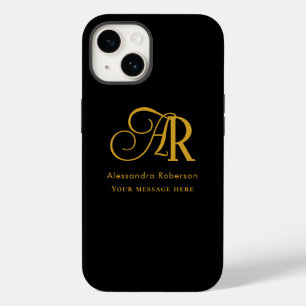 Elegant guld färgad monogram & namn
