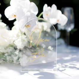 Elegant Guld Faux Foil Arch Acrylic Open Pub