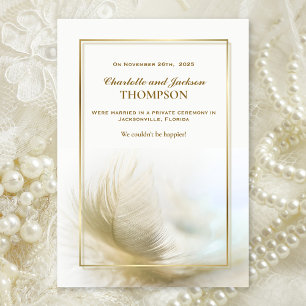 Elegant Guld Feather Bröllop
