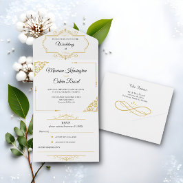 Elegant Guld Filigree on White, Bröllop