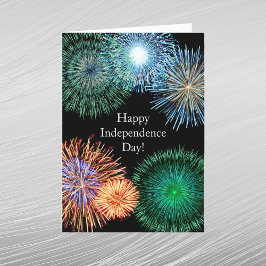 Elegant Guld Fireworks Graphic Independence day Helgkort
