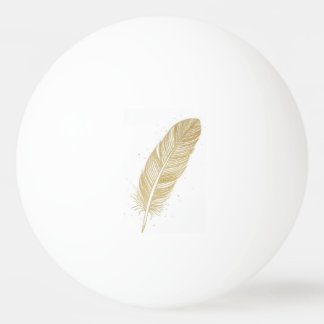 Elegant guld fjäder linjekonst - Modern estetik Pingisboll