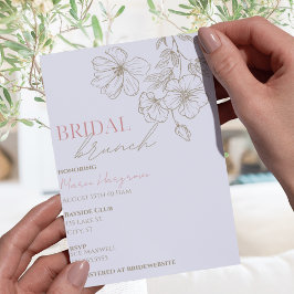 Elegant Guld Flowers Möhippa Brunch BridaI Shower Inbjudningar