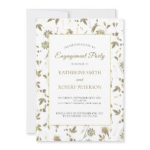 Elegant Guld Flowers Vine Förlovning