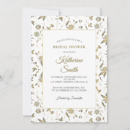 Elegant Guld Flowers Vine Möhippa Inbjudningar