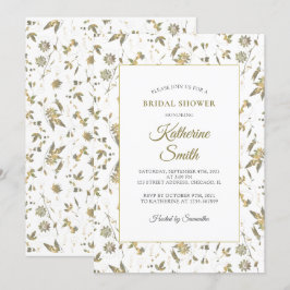 Elegant Guld Flowers Vine Möhippa Inbjudningar